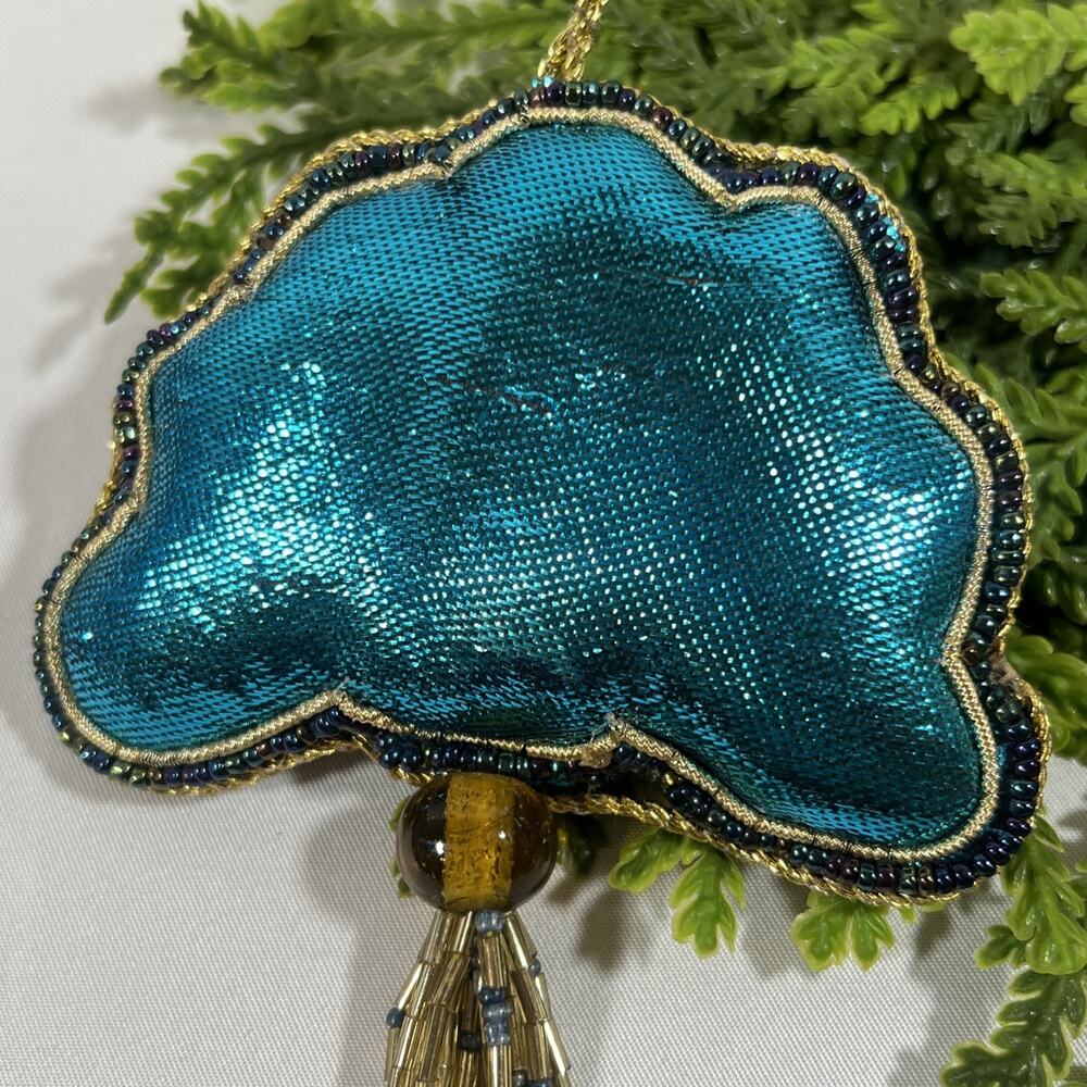 World Market Global Art Deco Beaded Sequin Peacock Christmas Ornament Hanging - Picture 5 of 8